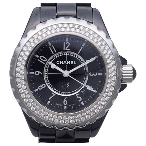 montre chanel j12 diamant|Chanel j12 diamond bezel.